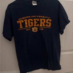 Gildan Navy and Orange Graphic T-Shirt